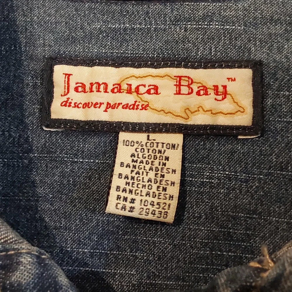Vintage 80's JAMAICA BAY Blue Denim Button Up Jean Jacket Womens Size L - Picture 5 of 12